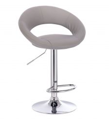 Barová židle NAPOLI na stříbrném talíři - šedá