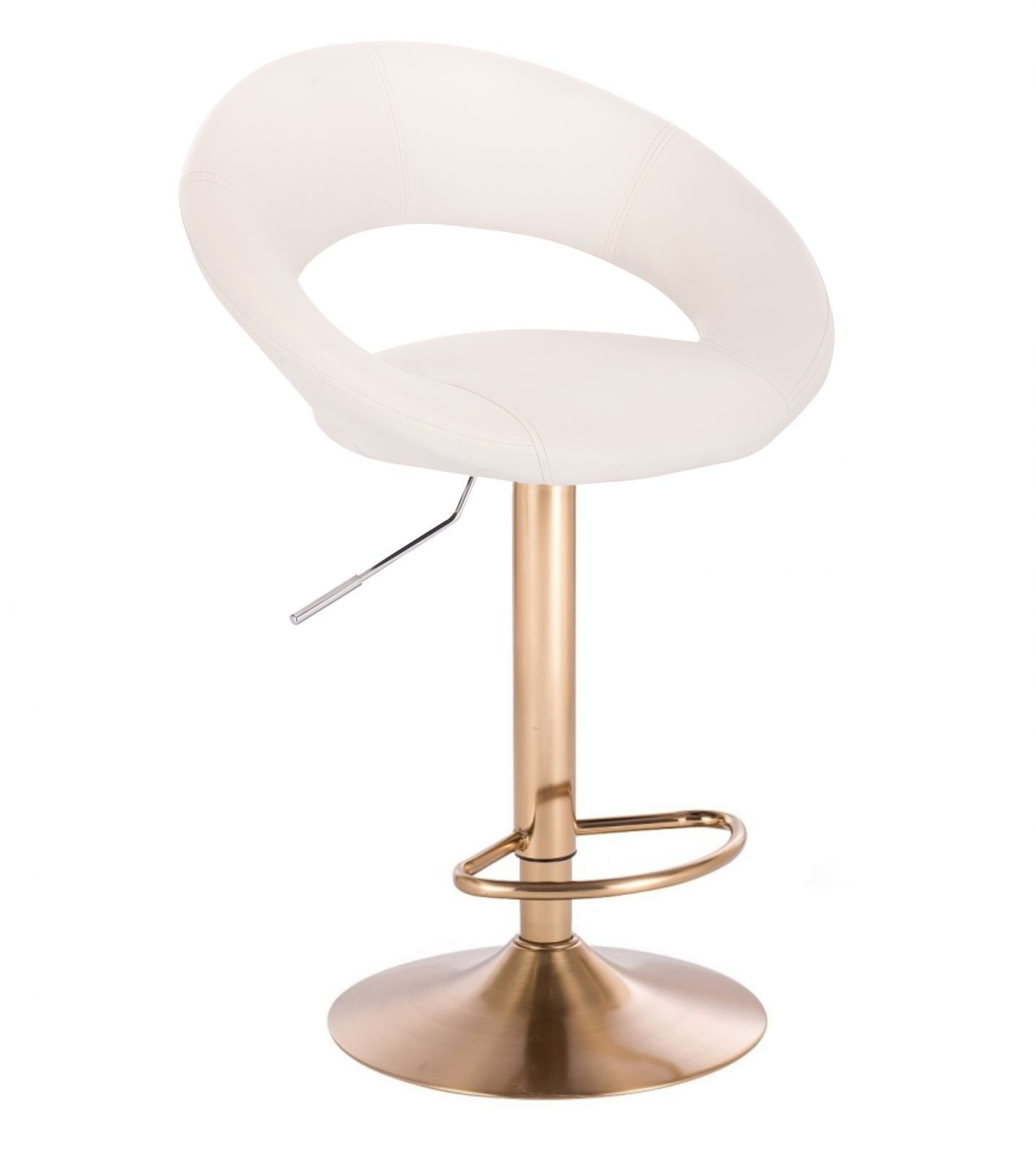 LuxuryForm Barová židle NAPOLI na zlatém talíři - bílá