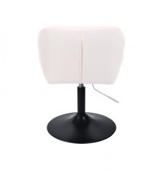Kosmetická židle MILANO VELUR na černém talíři - bílá