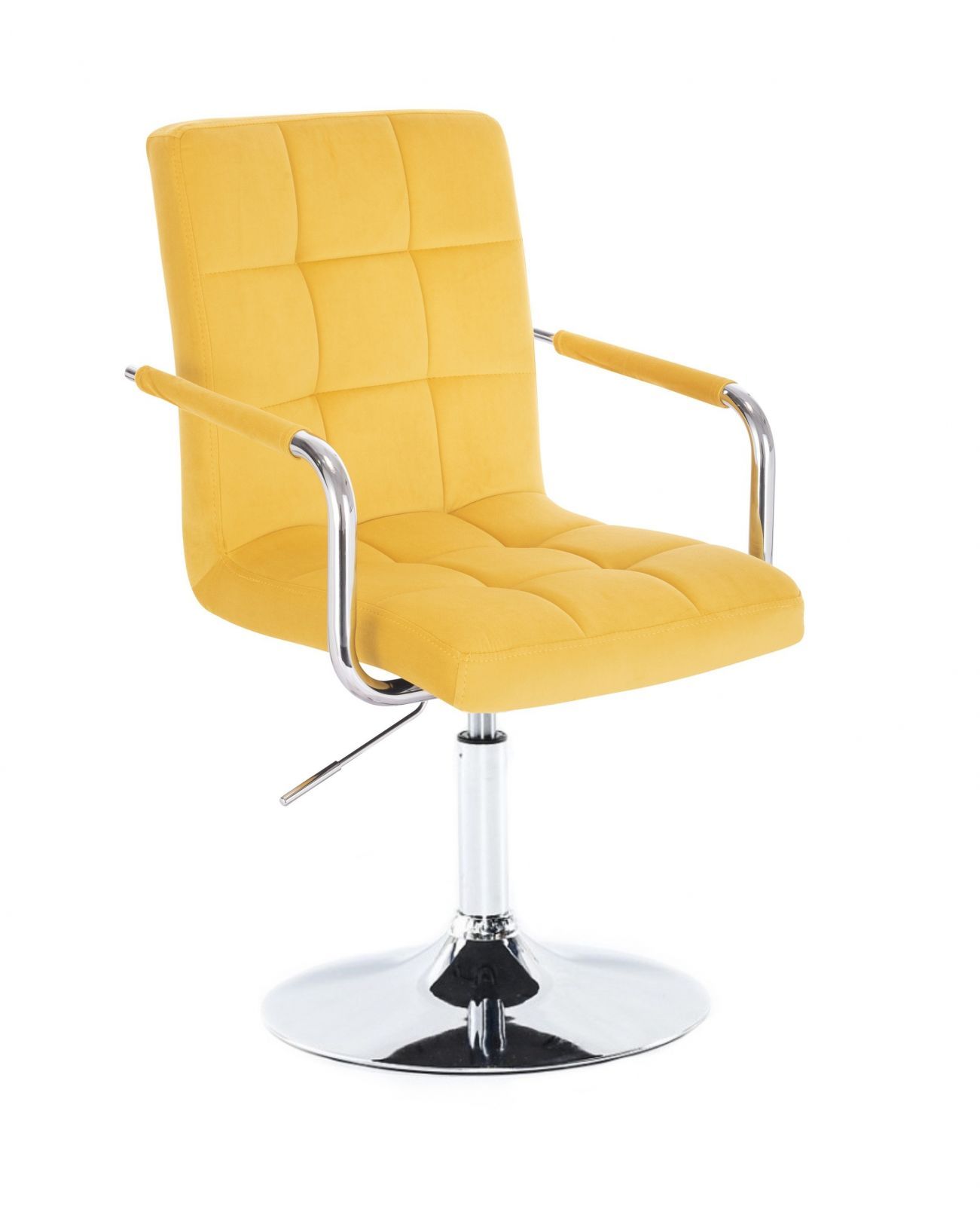 LuxuryForm Kosmetická židle VERONA VELUR na stříbrném talíři - žlutá