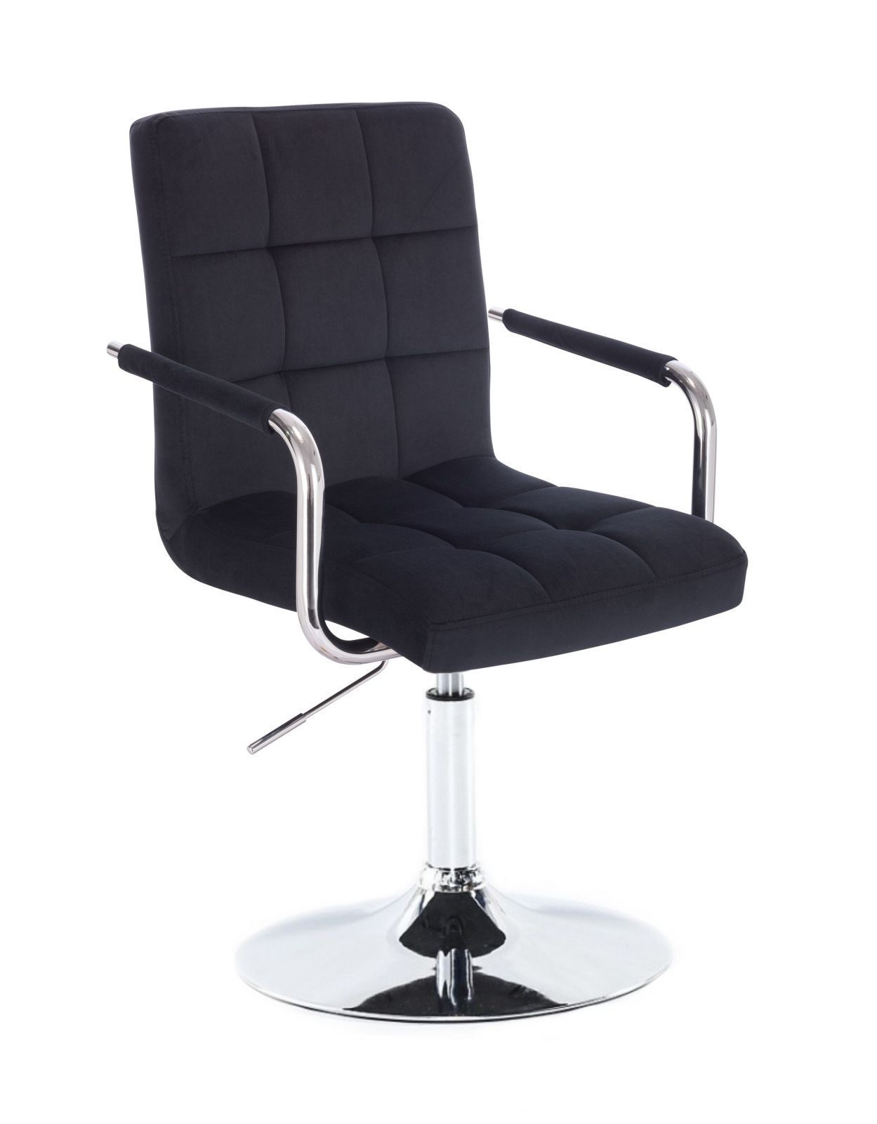 LuxuryForm Kosmetická židle VERONA VELUR na stříbrném talíři - černá