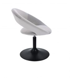 Kosmetická židle NAPOLI VELUR na černém talíři - světle šedá