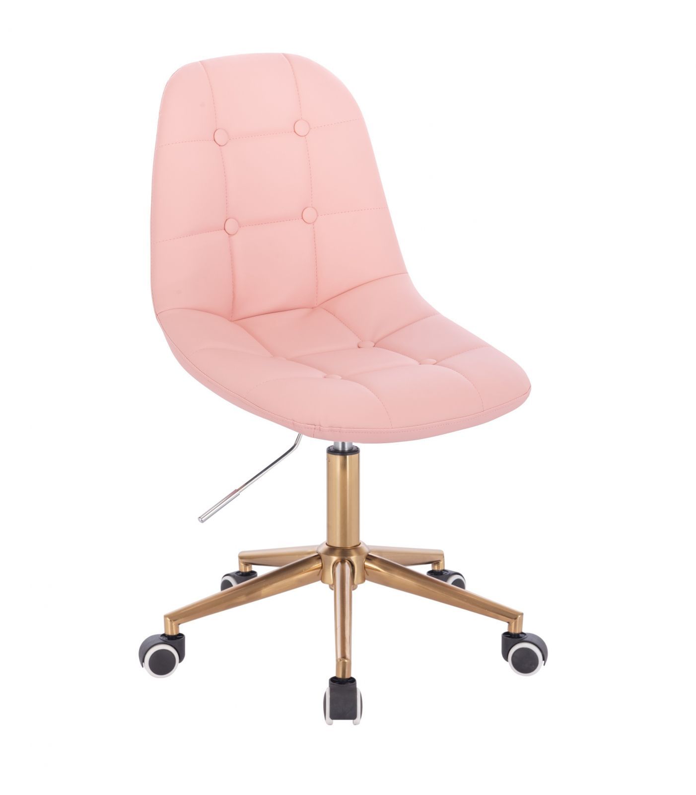 LuxuryForm Kosmetická židle SAMSON na zlaté základně s kolečky - růžová
