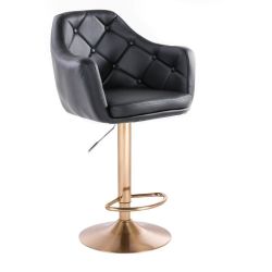Barová židle ANDORA na zlatém talíři - černá