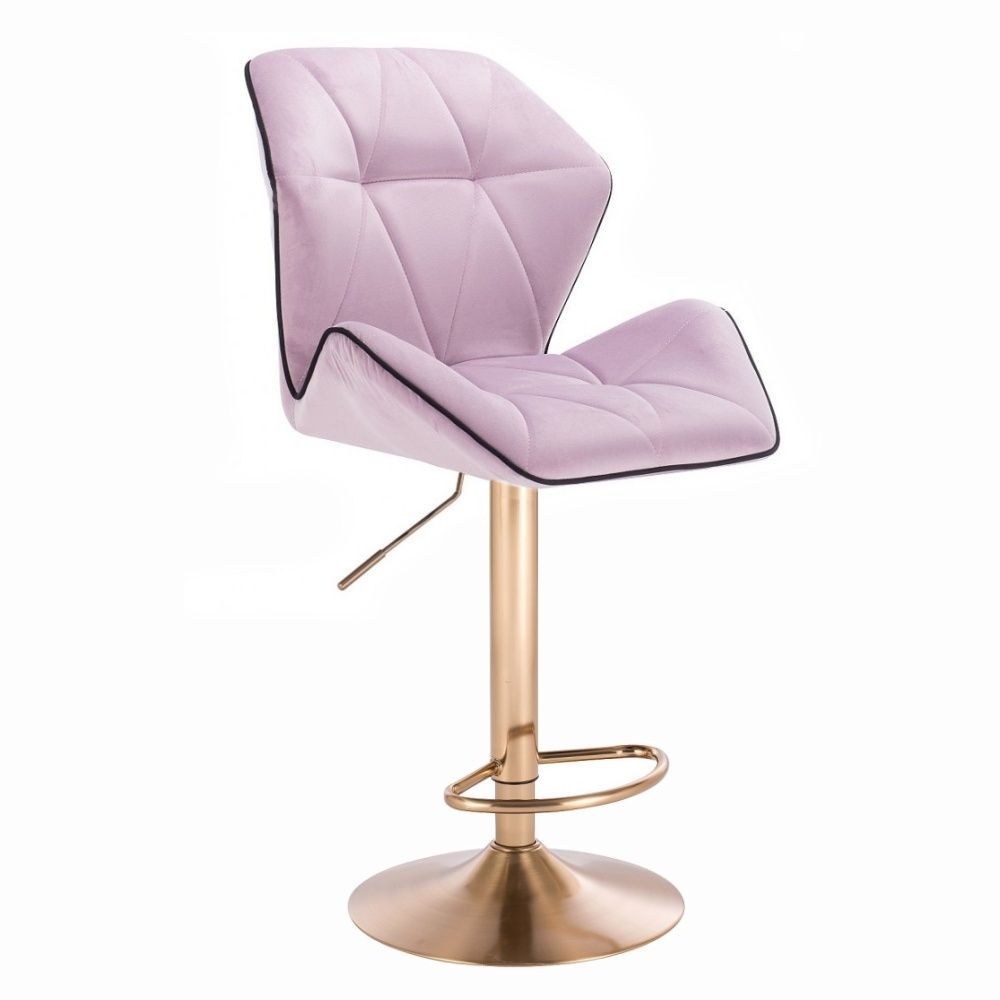 LuxuryForm Barová židle MILANO MAX VELUR na zlatém talíři - fialový vřes