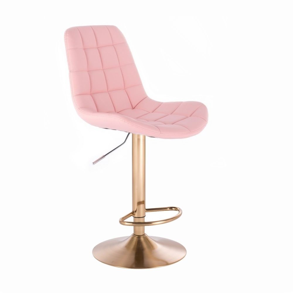 LuxuryForm Barová židle PARIS na zlatém talíři - růžová