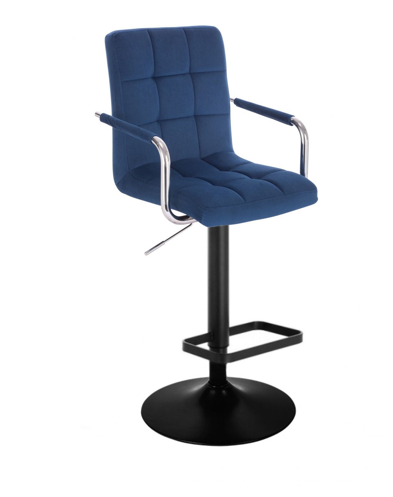 LuxuryForm Barová židle VERONA VELUR na černém talíři - modrá