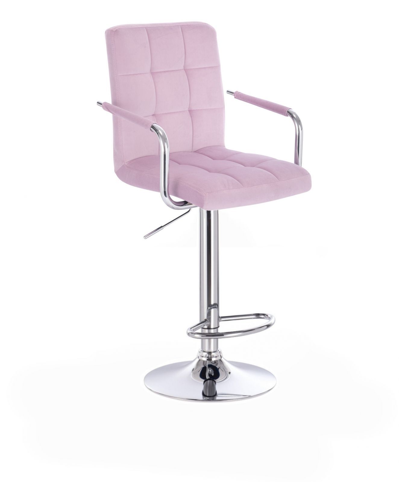 LuxuryForm Barová židle VERONA VELUR na stříbrném talíři - fialový vřes
