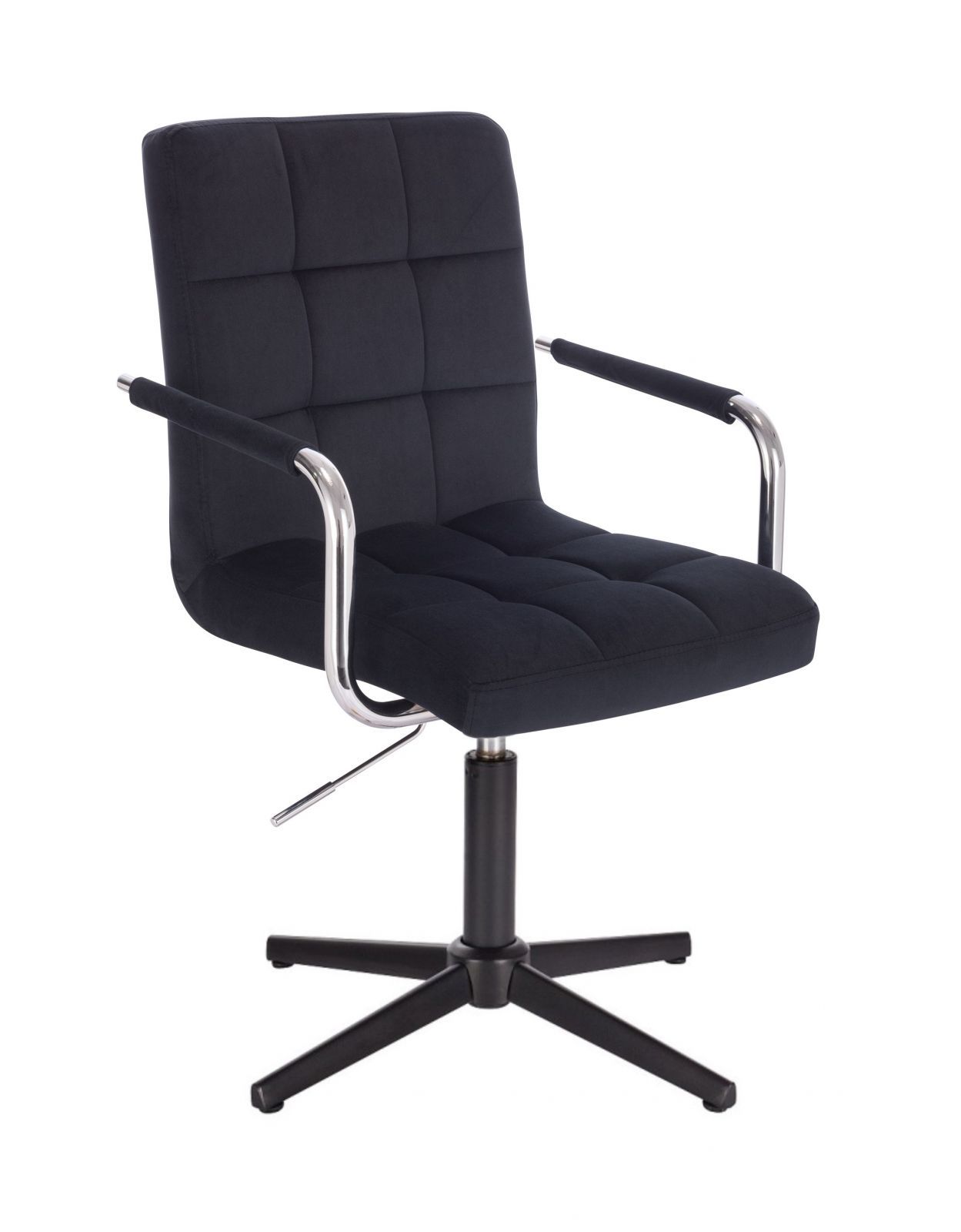 LuxuryForm Kosmetická židle VERONA VELUR na černém kříži - černá