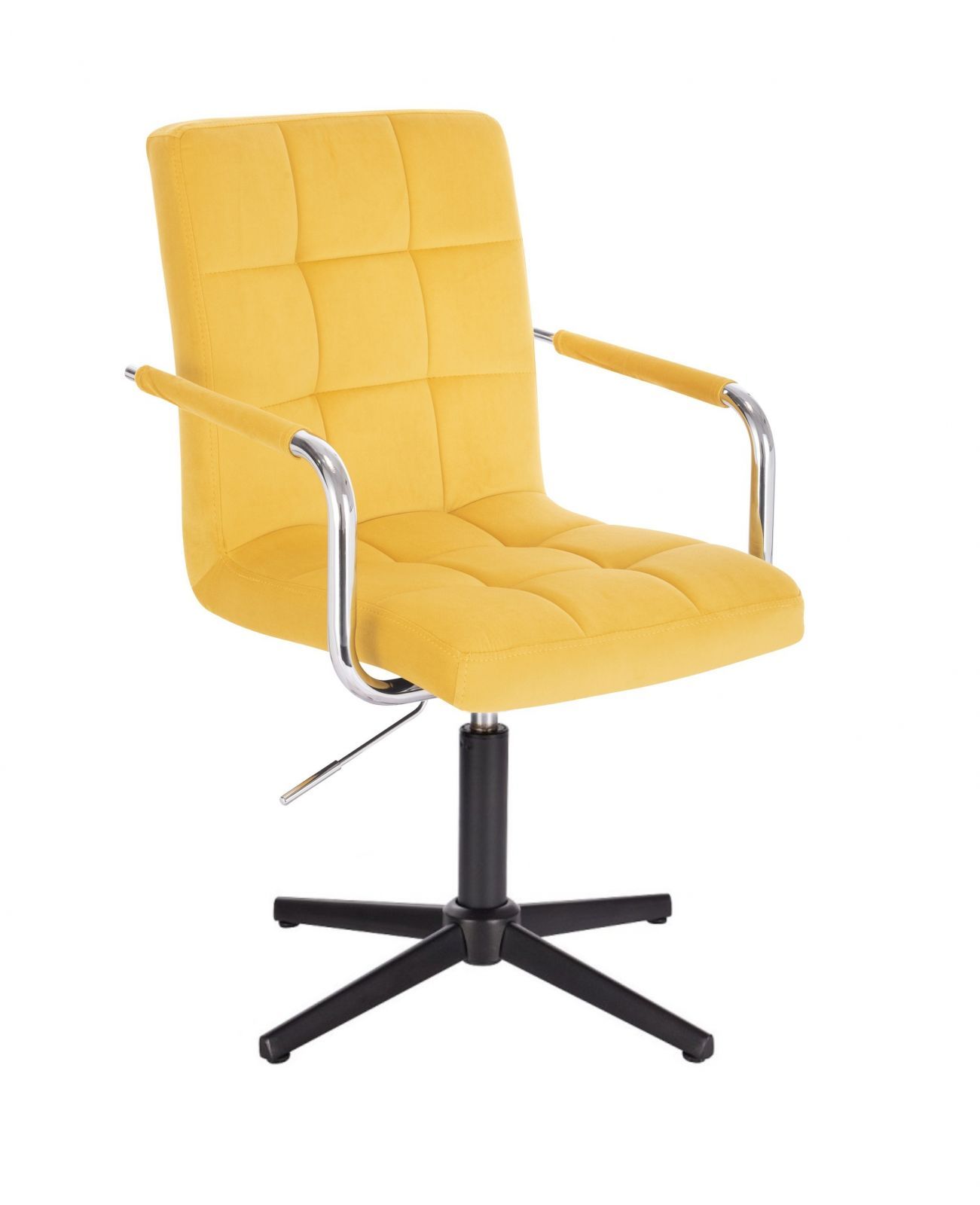 LuxuryForm Kosmetická židle VERONA VELUR na černém kříži - žlutá