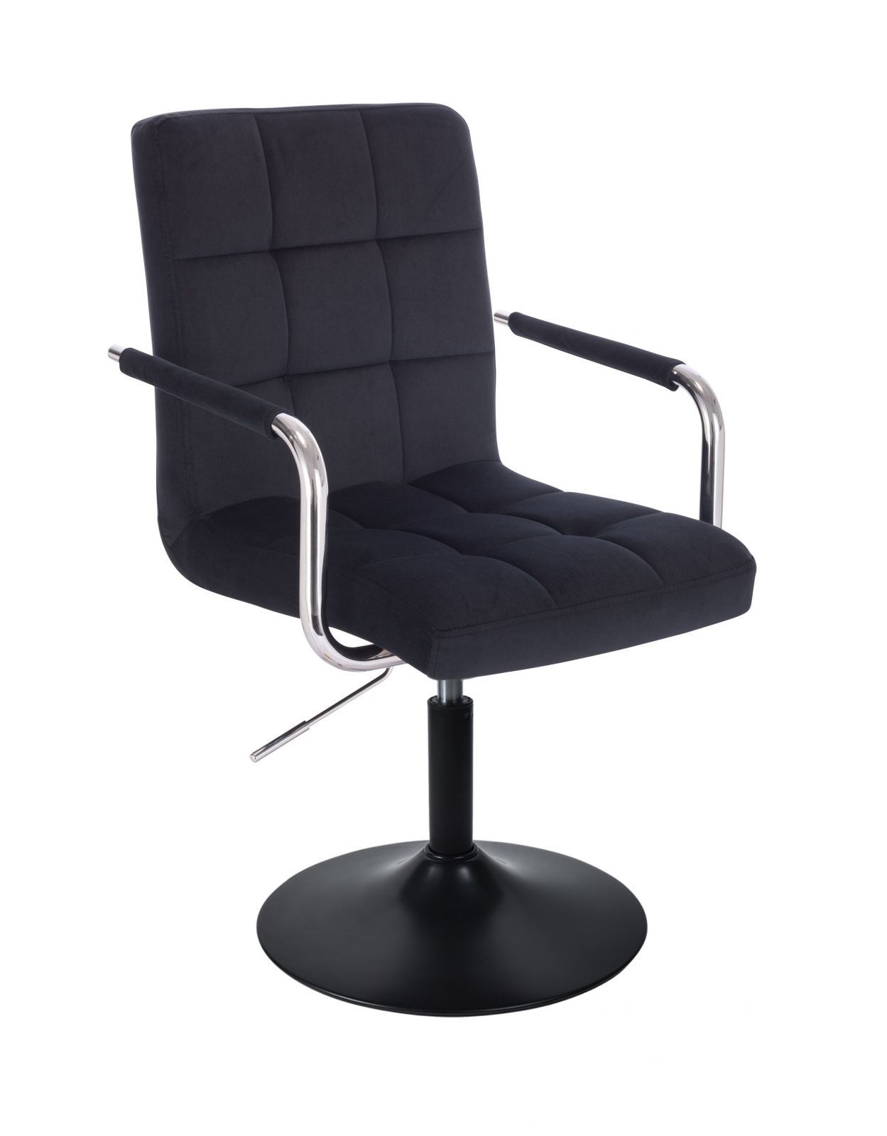 LuxuryForm Kosmetická židle VERONA VELUR na černém talíři - černá