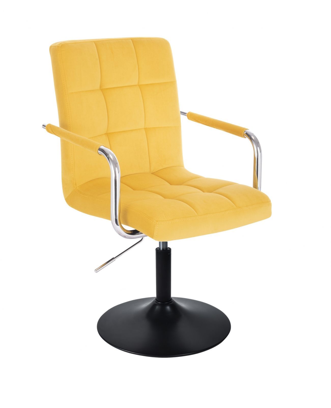 LuxuryForm Kosmetická židle VERONA VELUR na černém talíři - žlutá