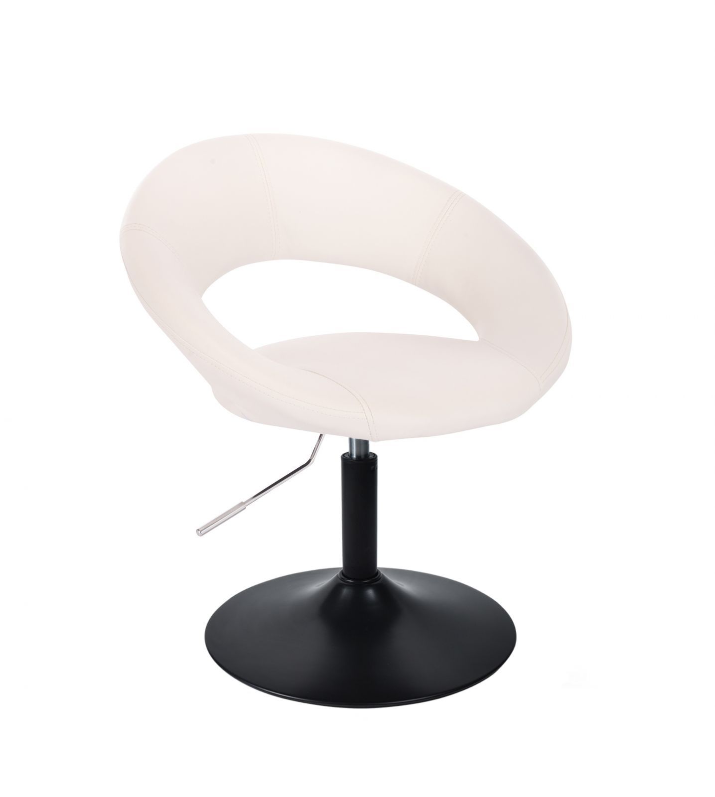 LuxuryForm Kosmetická židle NAPOLI na černém talíři - bílá