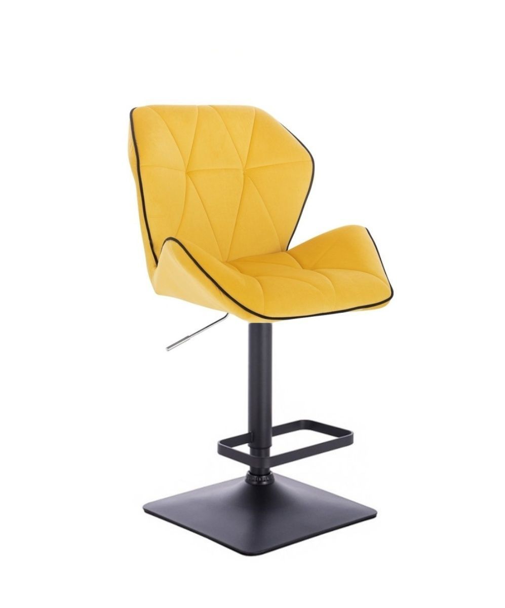 LuxuryForm Barová židle MILANO MAX VELUR na černé podstavě - žlutá