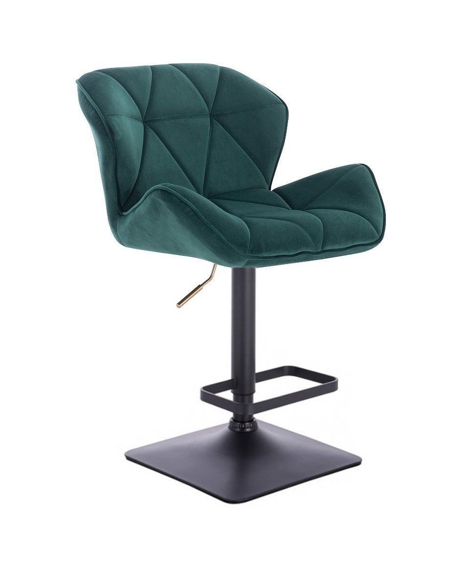 LuxuryForm Barová židle MILANO VELUR na černé podstavě - zelená