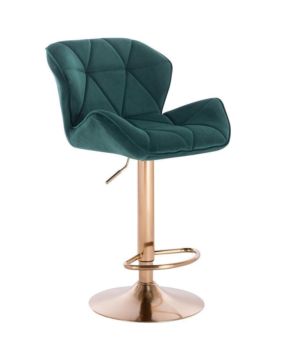 LuxuryForm Barová židle MILANO VELUR na zlatém talíři - zelená