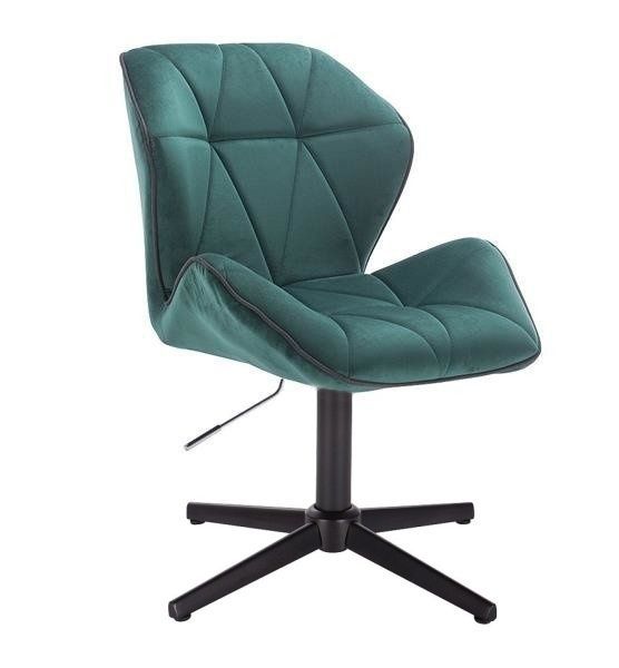 LuxuryForm Kosmetická židle MILANO MAX VELUR na černém kříži - zelená