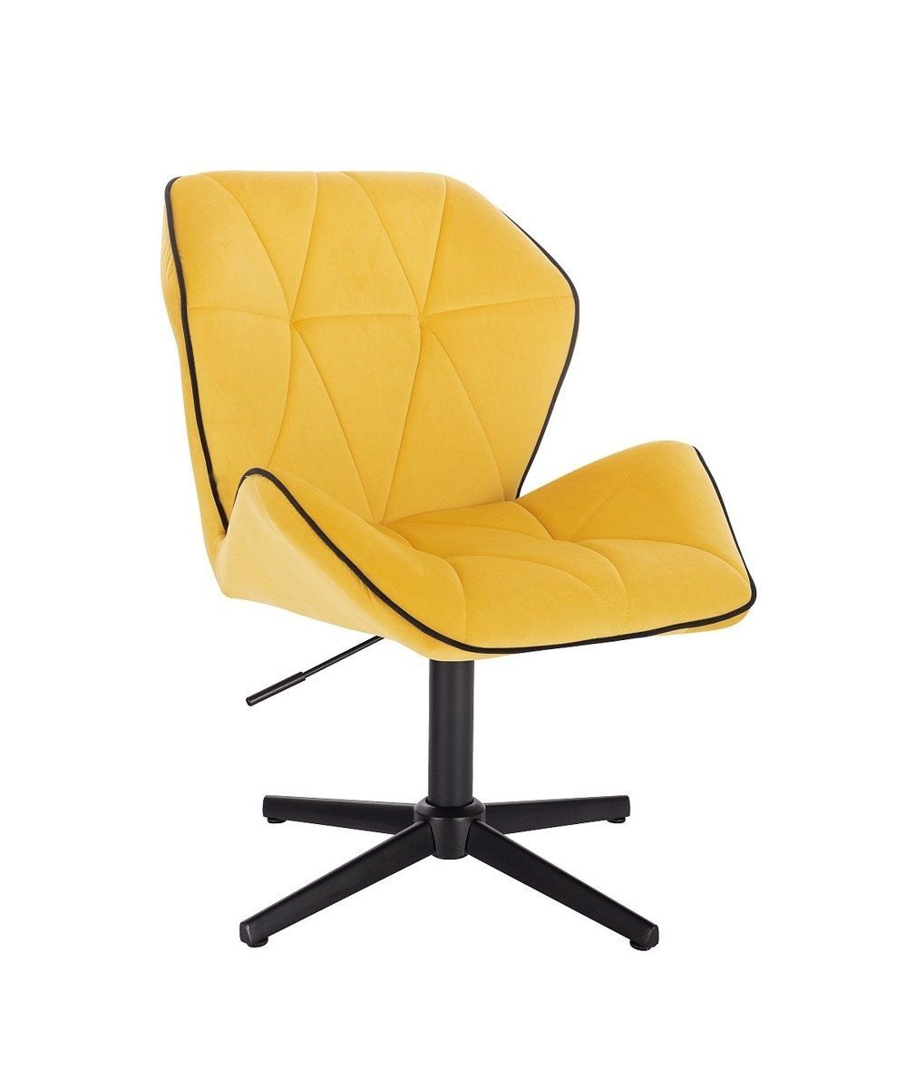 LuxuryForm Kosmetická židle MILANO MAX VELUR na černém kříži - žlutá