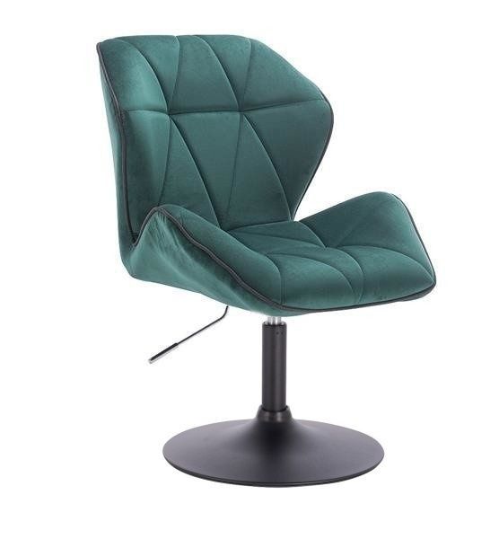 LuxuryForm Kosmetická židle MILANO MAX VELUR na černém talíři - zelená