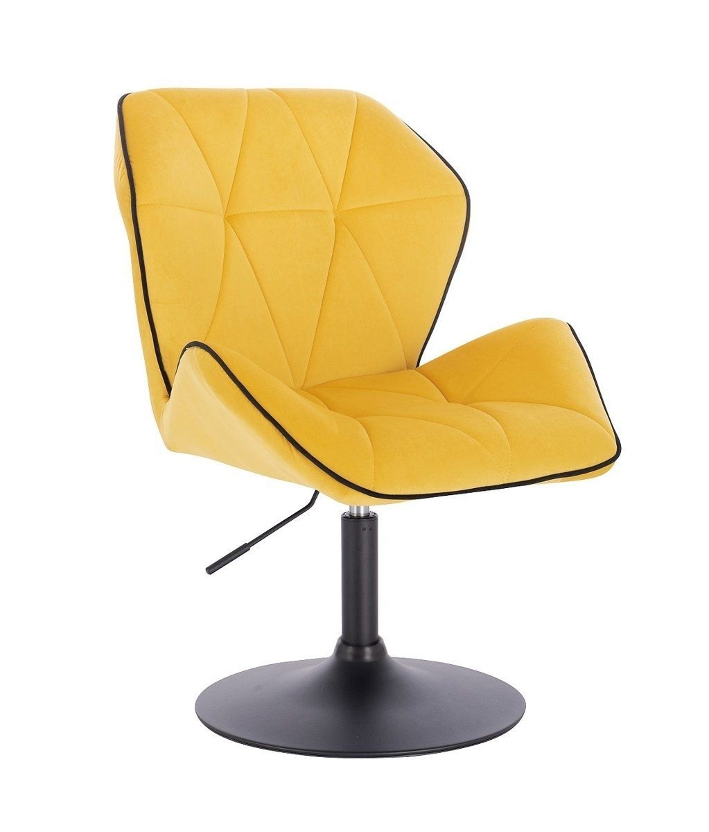 LuxuryForm Kosmetická židle MILANO MAX VELUR na černém talíři - žlutá