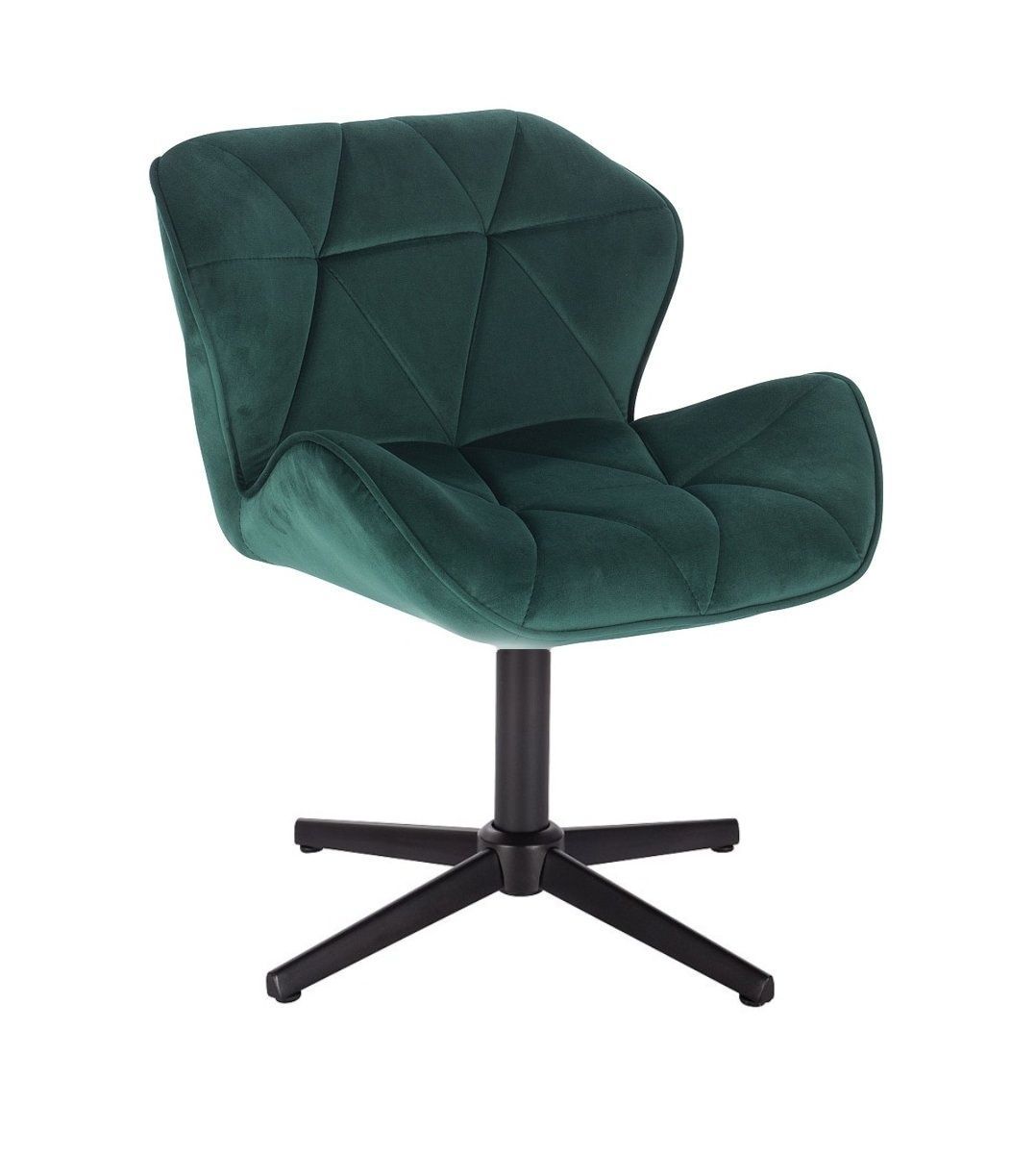 LuxuryForm Kosmetická židle MILANO VELUR na černém kříži - zelená