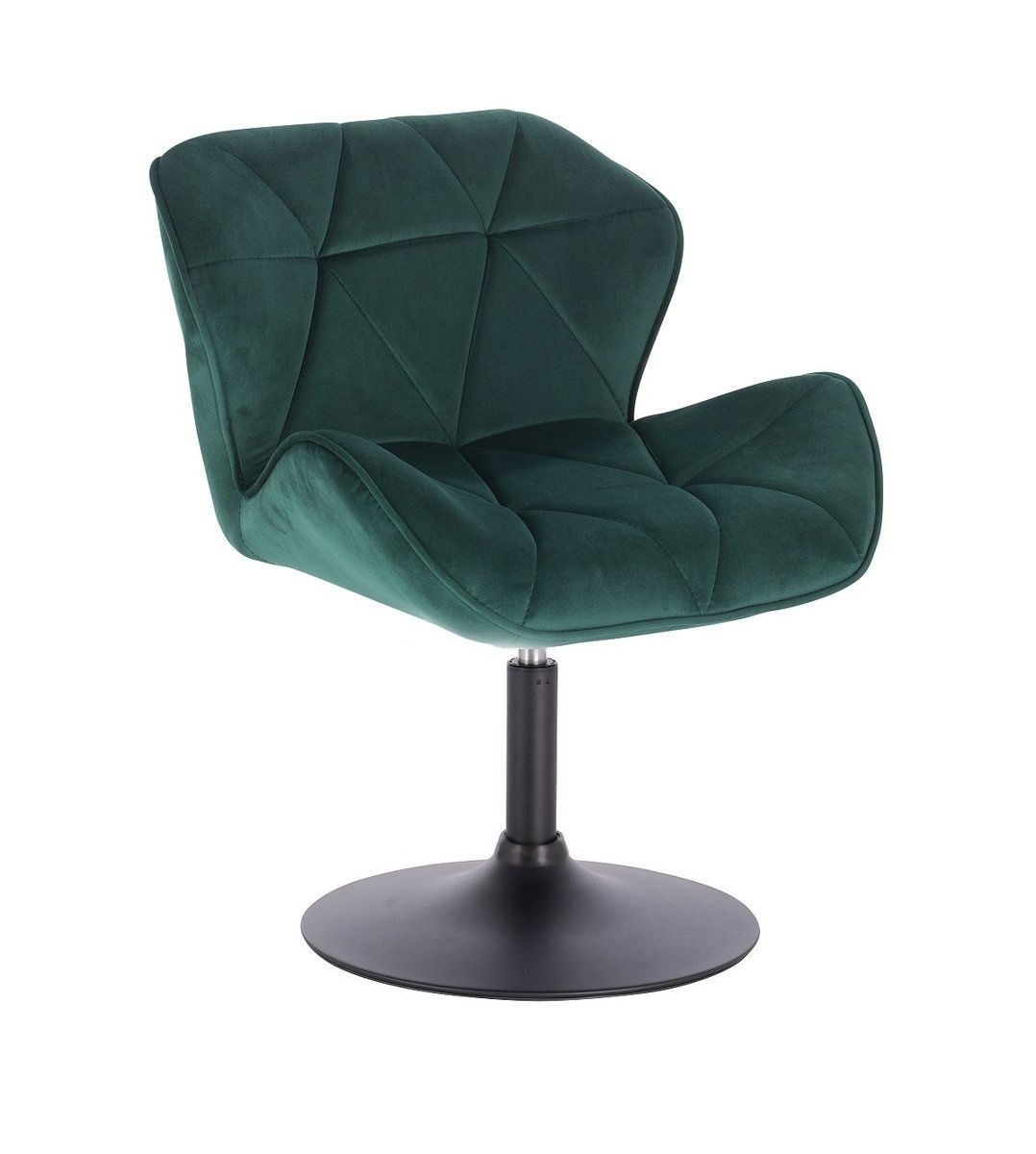 LuxuryForm Kosmetická židle MILANO VELUR na černém talíři - zelená