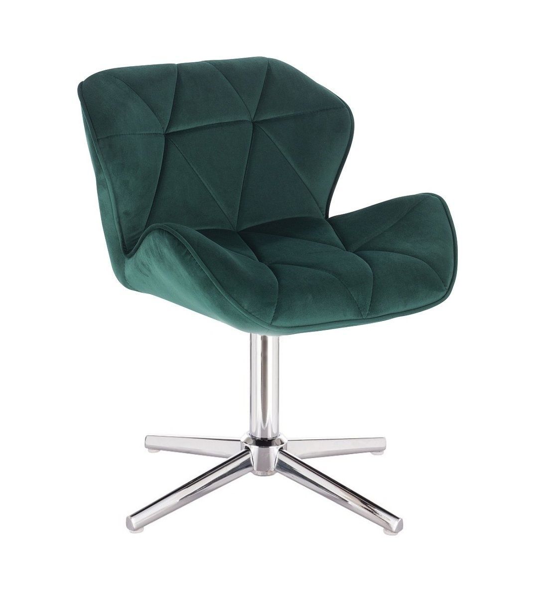 LuxuryForm Kosmetická židle MILANO VELUR na stříbrném kříži - zelená