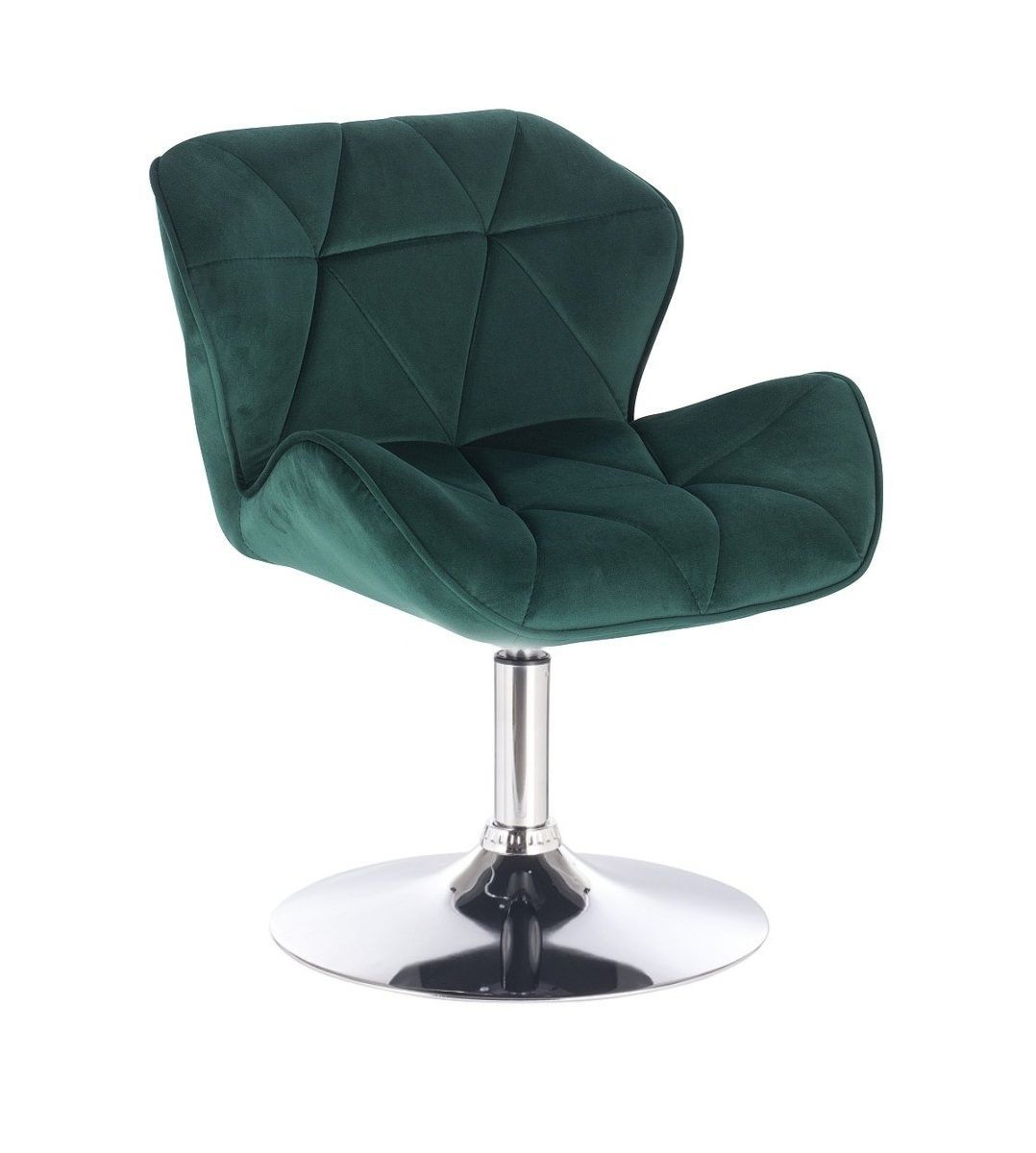 LuxuryForm Kosmetická židle MILANO VELUR na stříbrném talíři - zelená