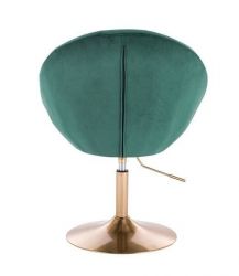 Kosmetická židle VERA VELUR na zlatém talíři - zelená