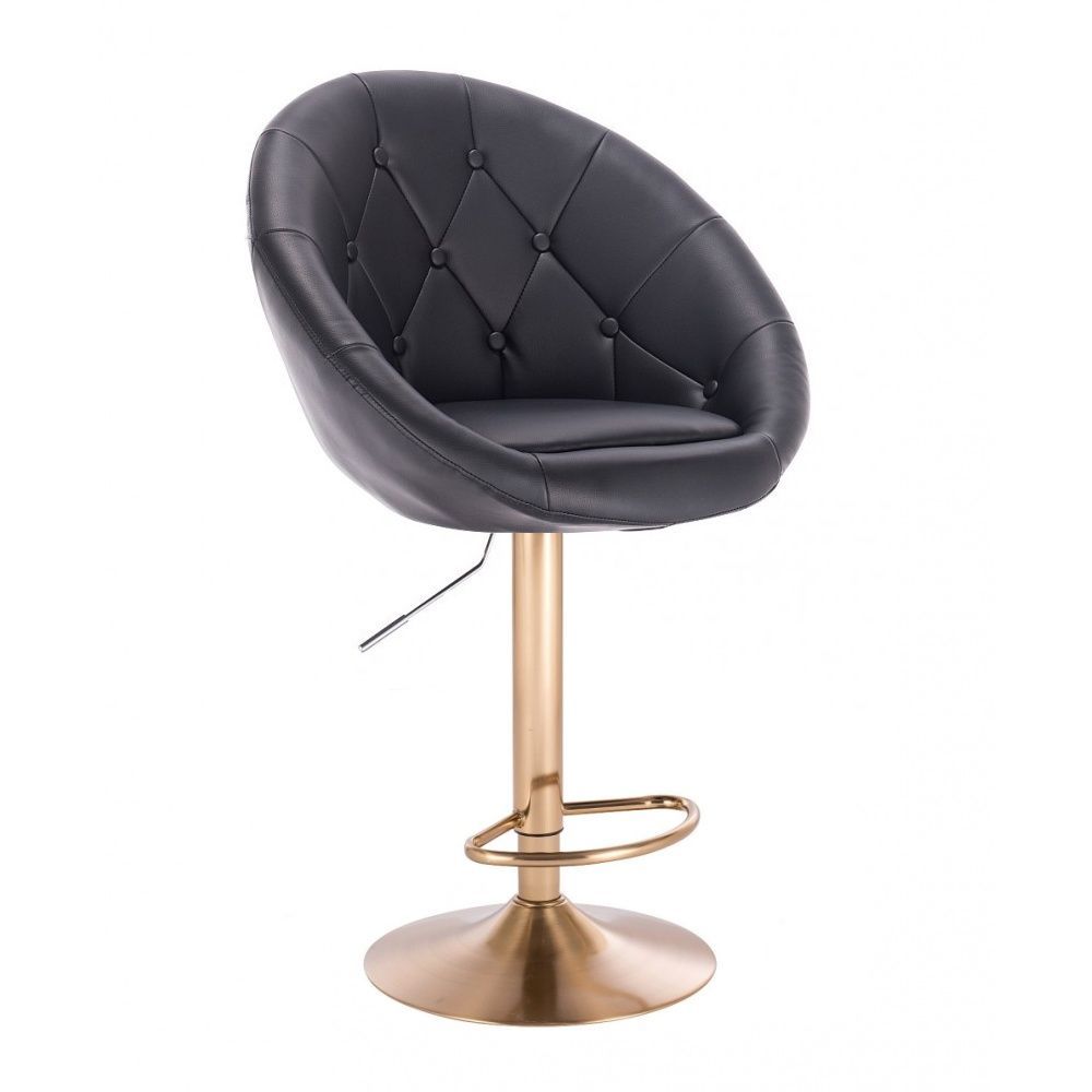 LuxuryForm Barová židle VERA na zlatém talíři - černá