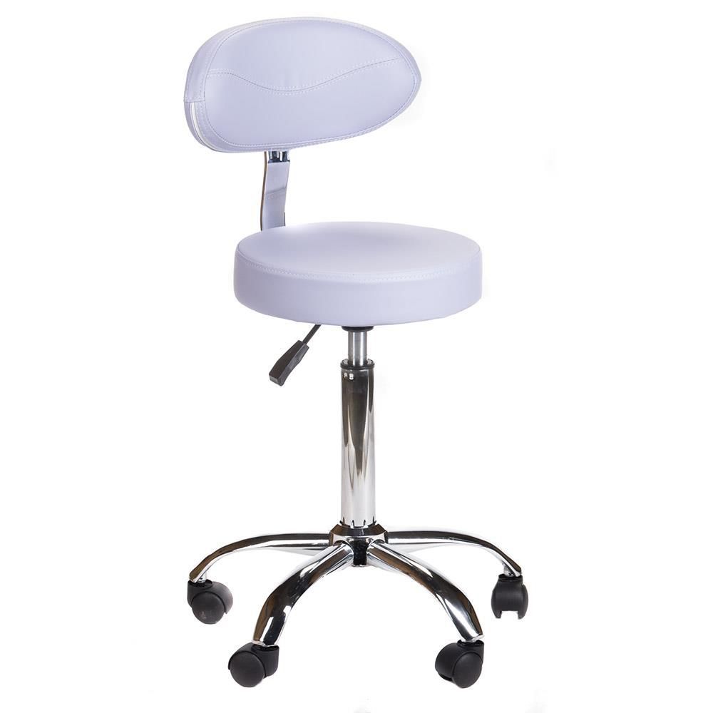 LuxuryForm Kosmetická židle BERN s opěrátkem na stříbrné základně s kolečky - levandule