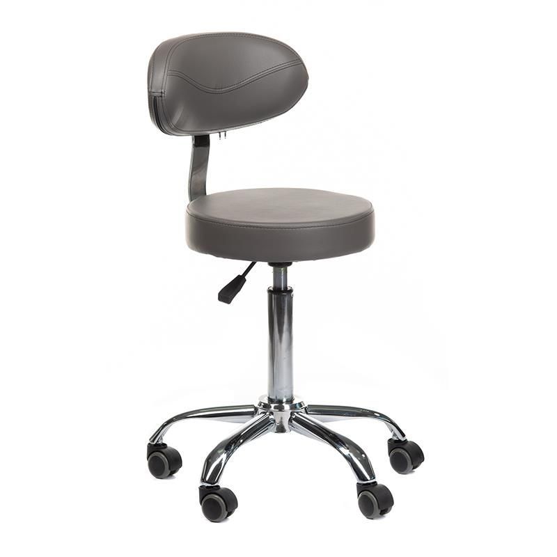LuxuryForm Kosmetická židle BERN s opěrátkem na stříbrné podstavě s kolečky - šedá