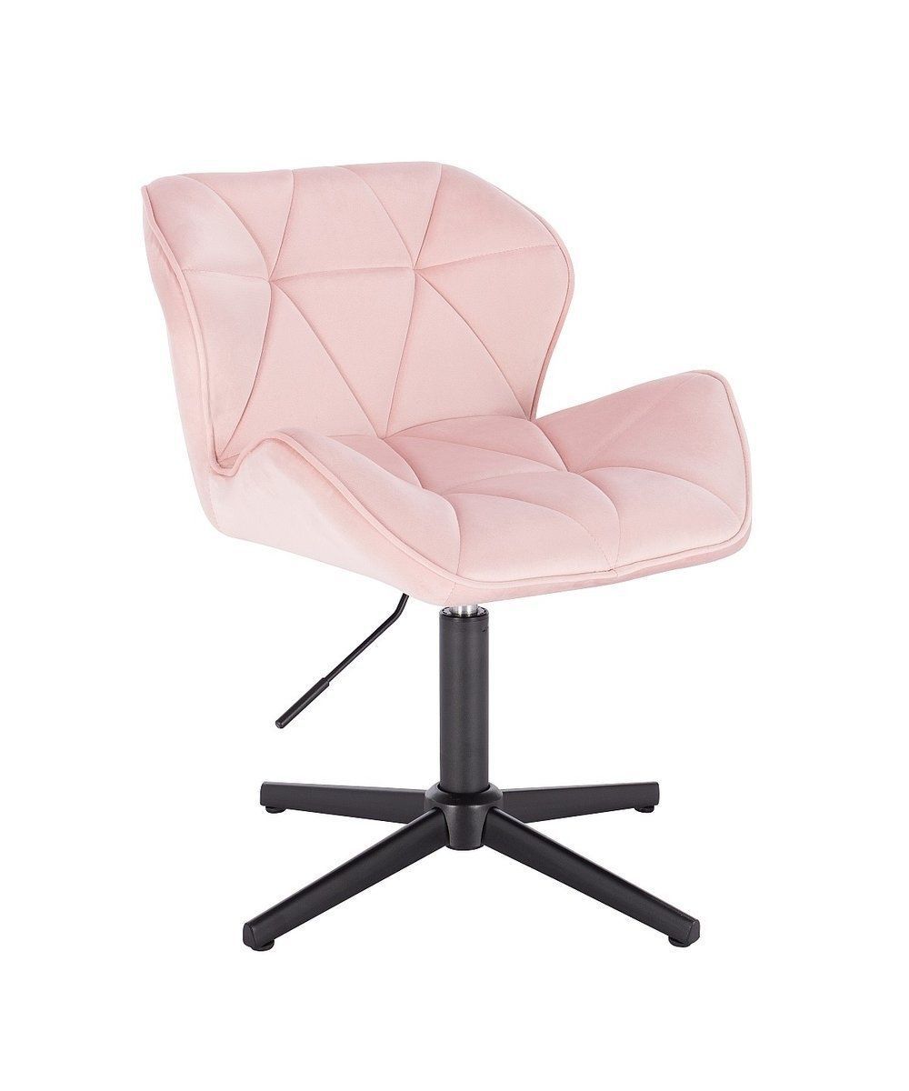 LuxuryForm Kosmetická židle MILANO VELUR na černém kříži - světle růžová