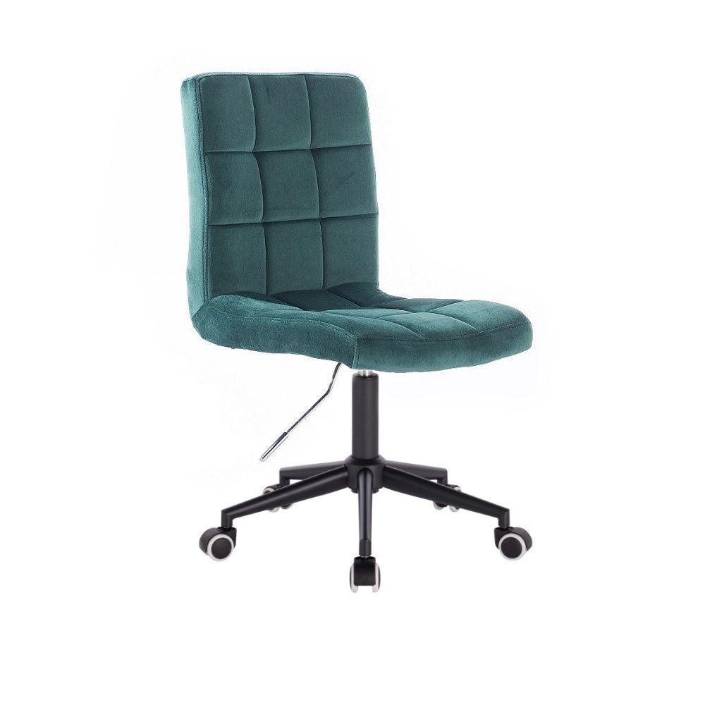 LuxuryForm Kosmetická židle TOLEDO VELUR na černé podstavě s kolečky - zelená