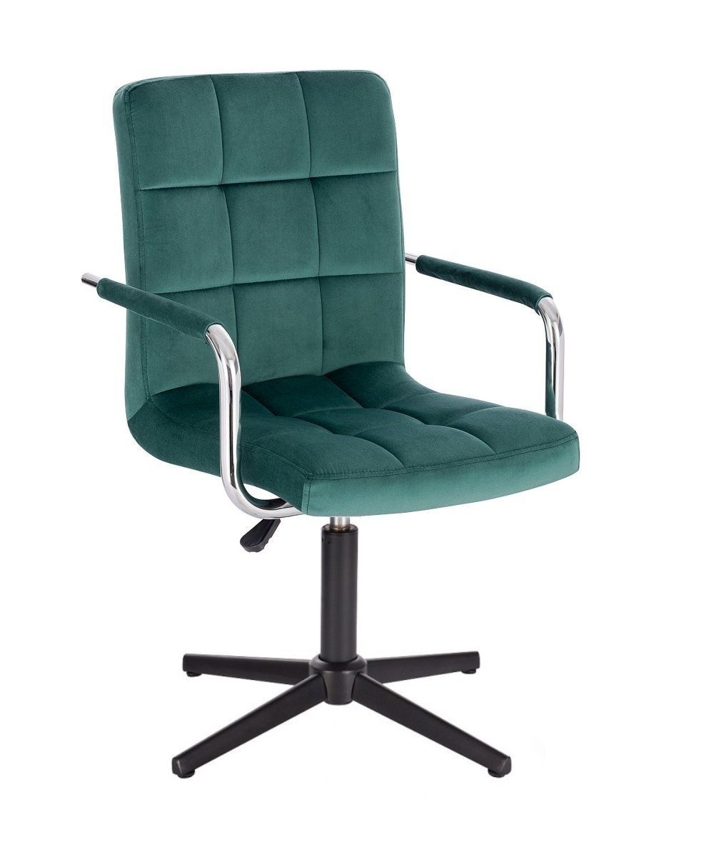 LuxuryForm Kosmetická židle VERONA VELUR na černém kříži - zelená