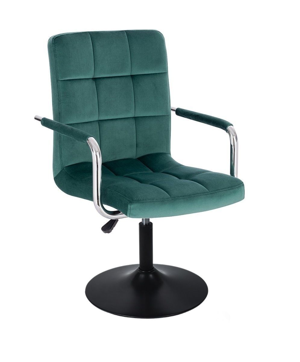 LuxuryForm Kosmetická židle VERONA VELUR na černém talíři - zelená