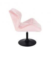 Kosmetické židle MILANO VELUR na černém talíři - světle růžová