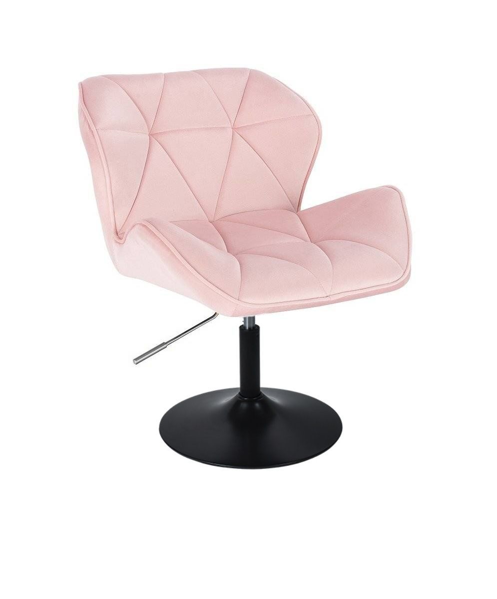 LuxuryForm Kosmetické židle MILANO VELUR na černém talíři - světle růžová
