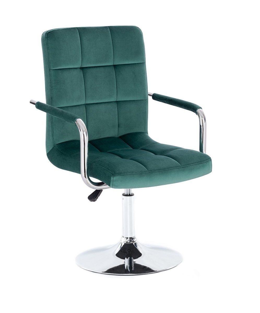LuxuryForm Kosmetické židle VERONA VELUR na stříbrném talíři - zelená