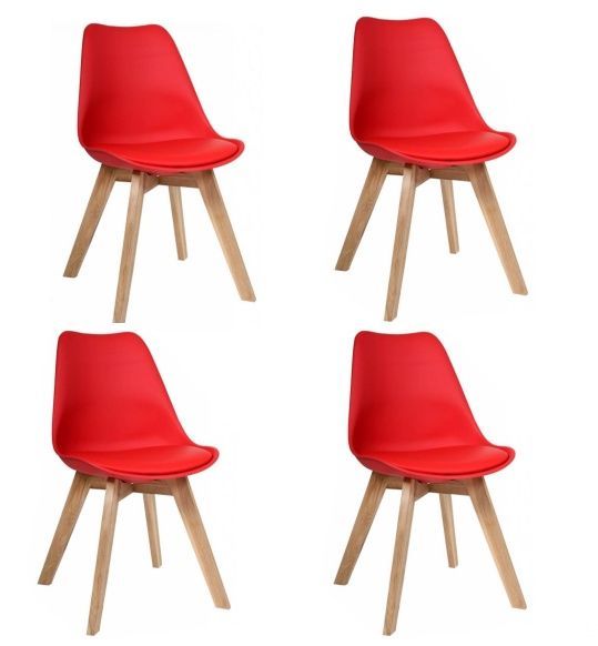LuxuryForm Jídelní židle Bali - červená - SET 4 ks