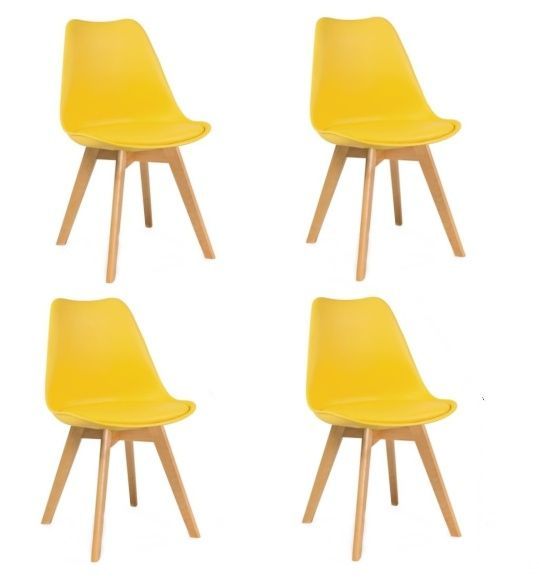 LuxuryForm Jídelní židle Bali - žlutá - SET 4 ks