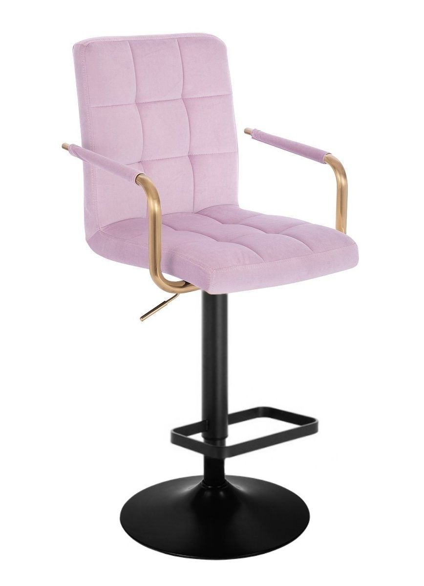 LuxuryForm Barová židle VERONA GOLD VELUR na černém talíři - levandule