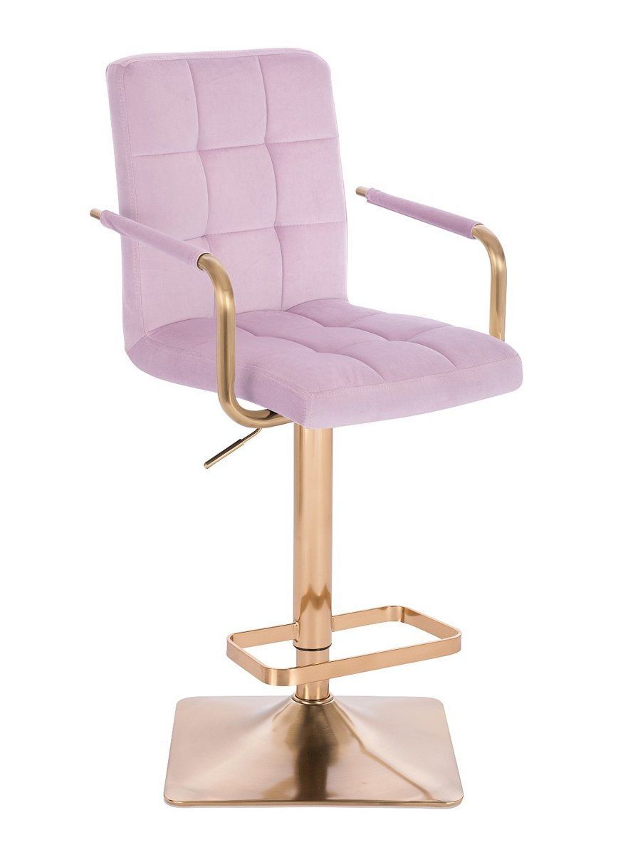 LuxuryForm Barová židle VERONA GOLD VELUR na zlaté hranaté základně - levandule