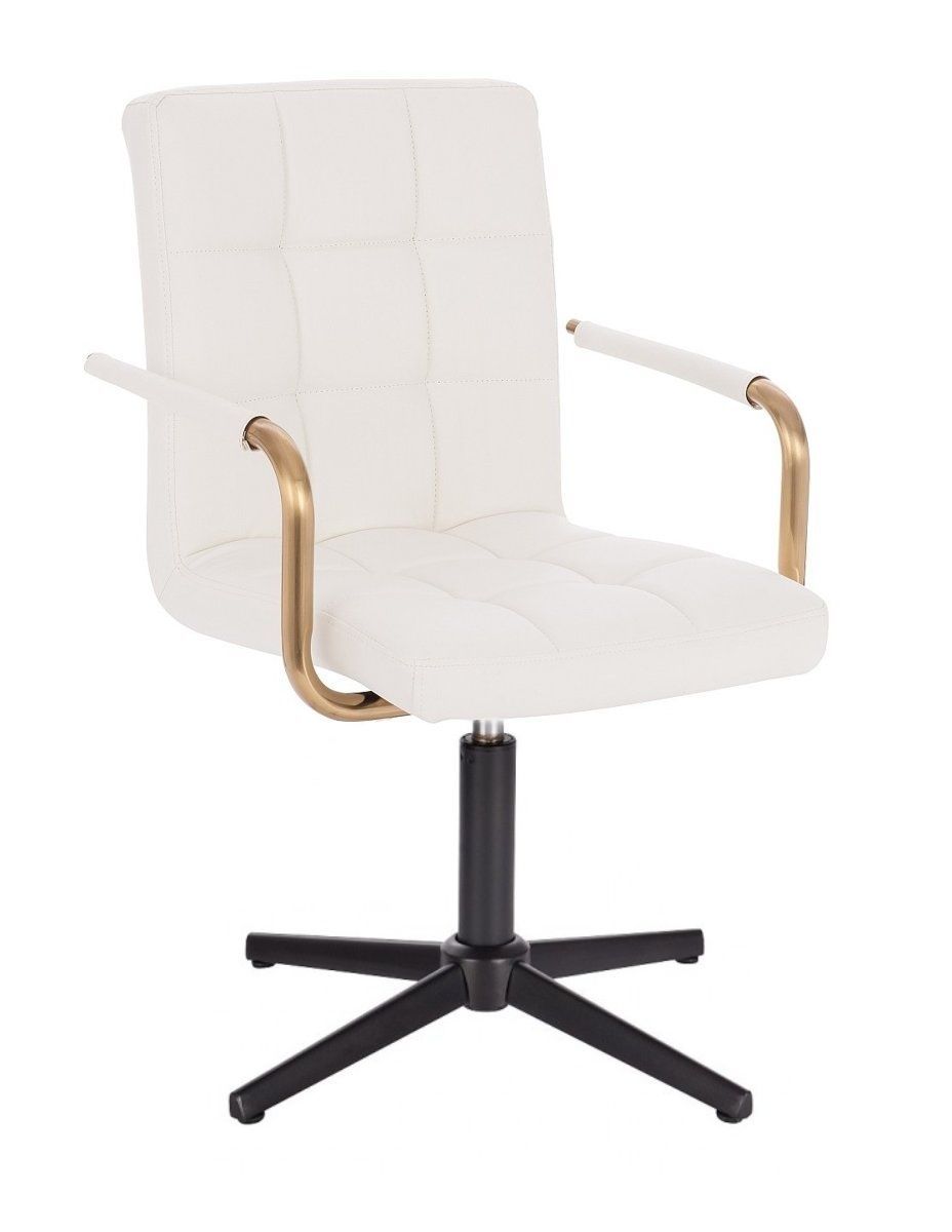 LuxuryForm Kosmetická židle VERONA GOLD na černém kříži - bílá