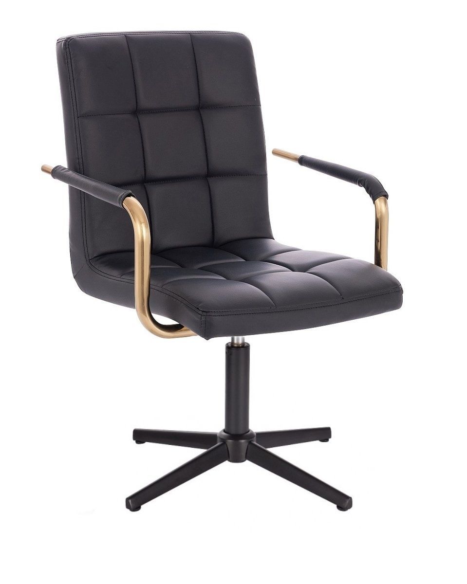 LuxuryForm Kosmetická židle VERONA GOLD na černém kříži - černá
