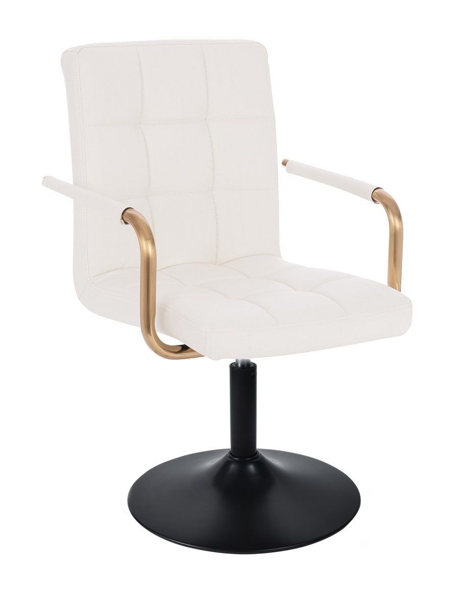 LuxuryForm Kosmetická židle VERONA GOLD na černém talíři - bílá