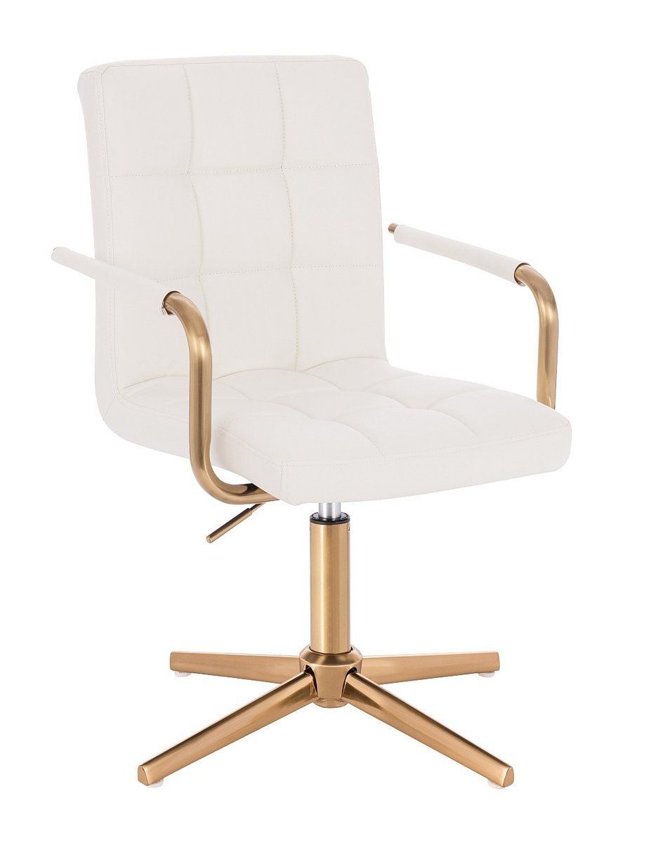 LuxuryForm Kosmetická židle VERONA GOLD na zlatém kříži - bílá
