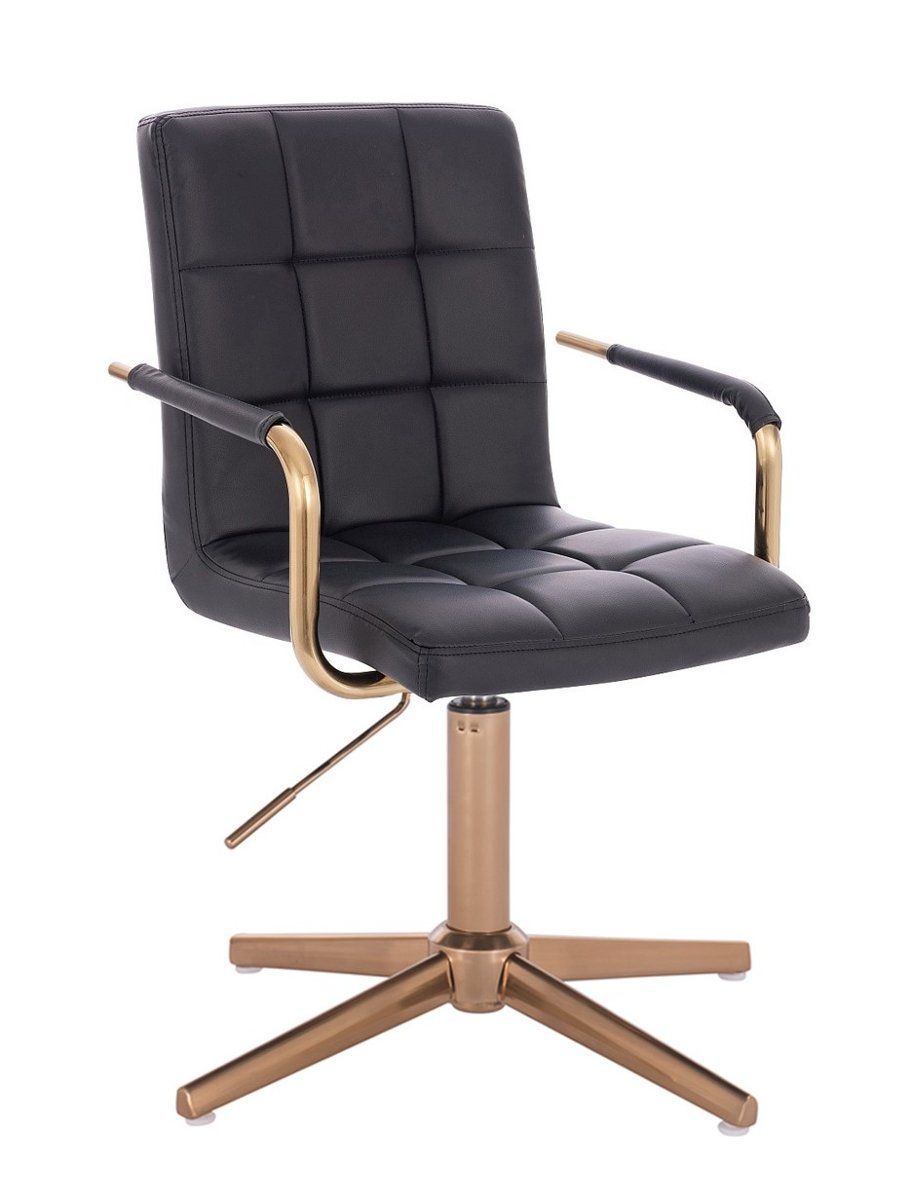 LuxuryForm Kosmetická židle VERONA GOLD na zlatém kříži - černá