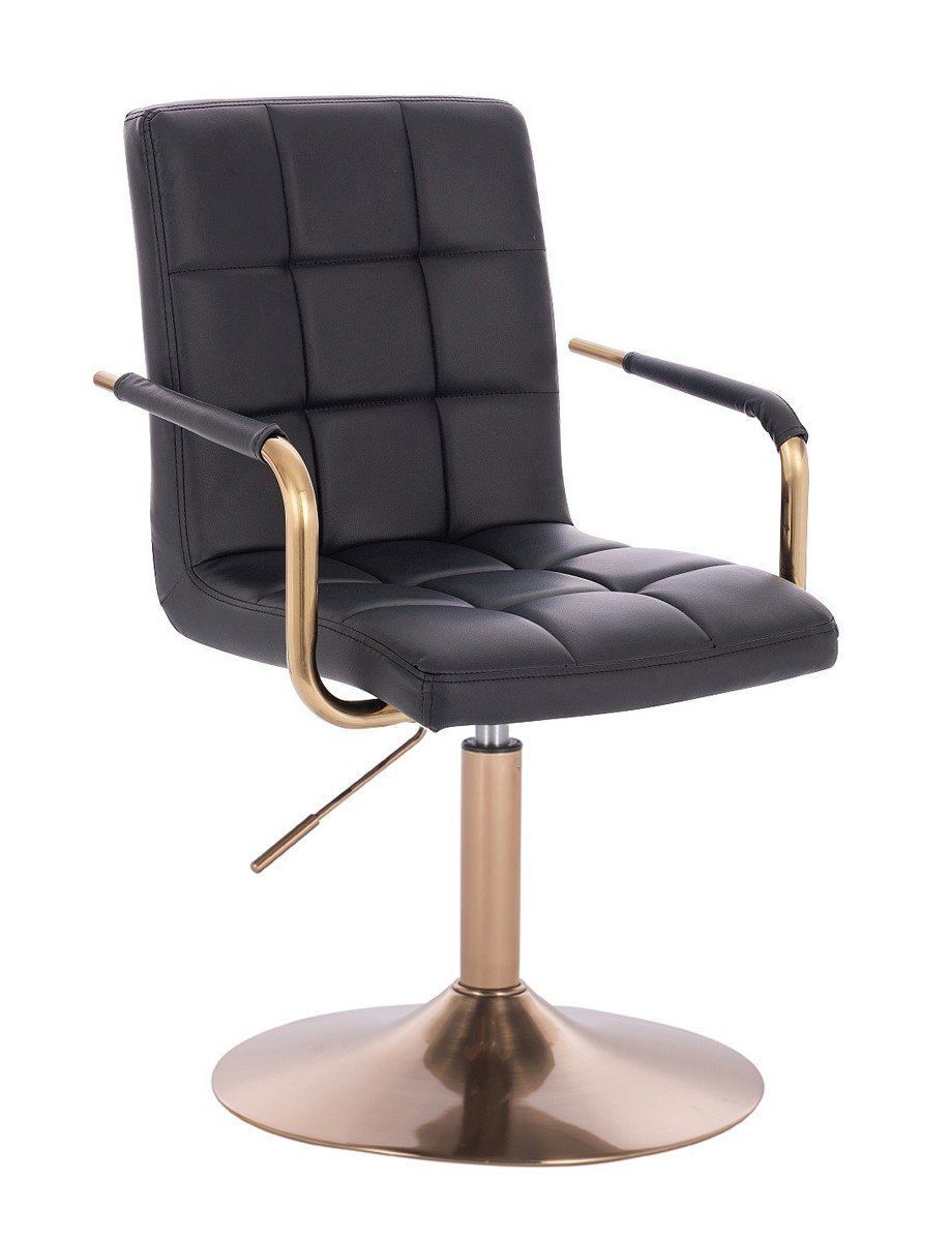 LuxuryForm Kosmetická židle VERONA GOLD na zlatém talíři - černá