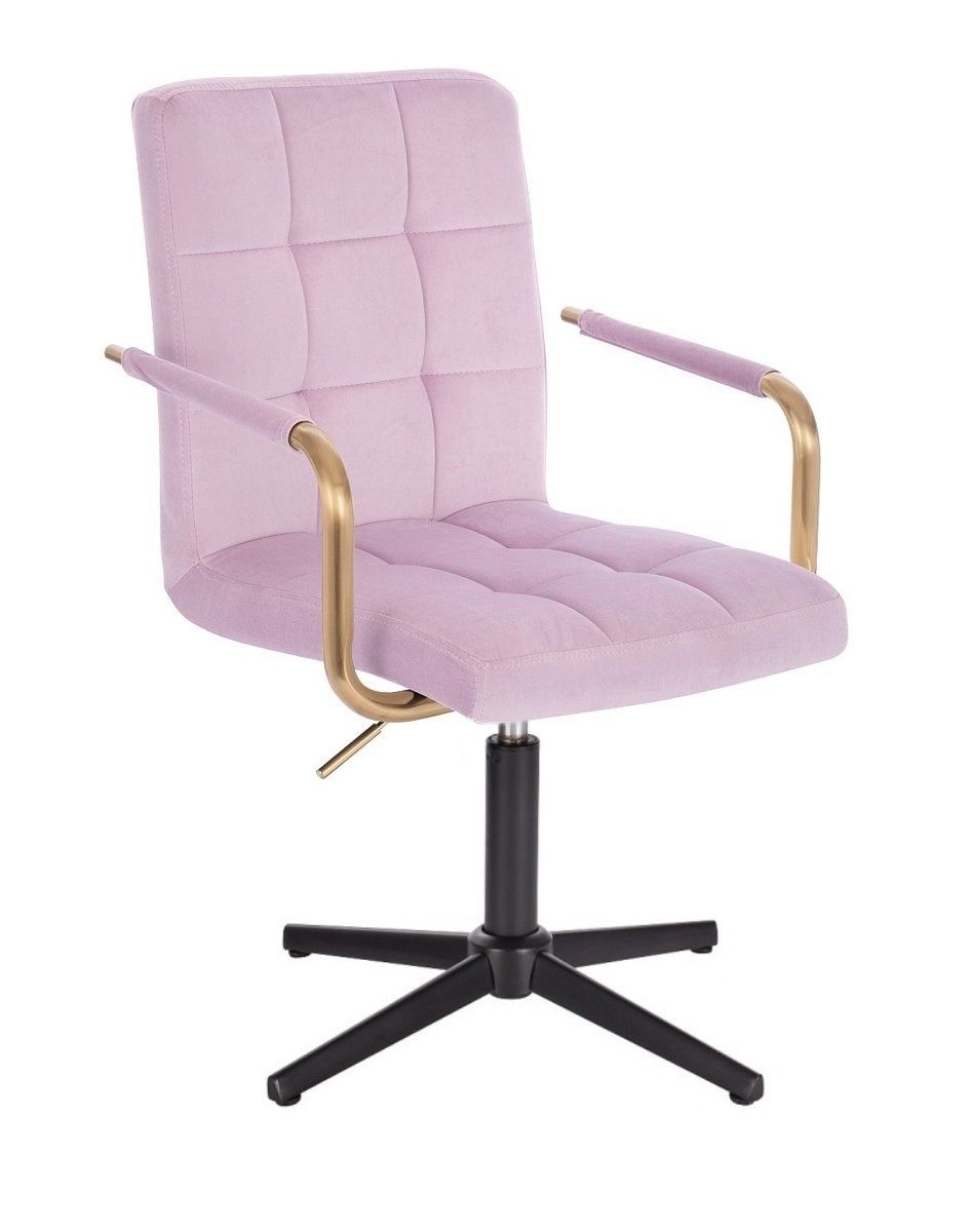 LuxuryForm Kosmetická židle VERONA GOLD VELUR na černém kříži - levandule